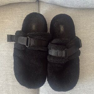 UGG Black Cozy Fleece Mules